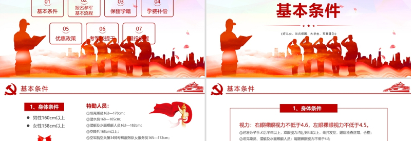 2025时尚大气大学生征兵宣传PPT红色党政风好儿女当兵报国大学生军营建功部队征兵入伍宣传PPT免费下载