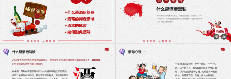 2025时尚大气拒绝酒驾遵守交通法规关爱生命安全ppt免费下载