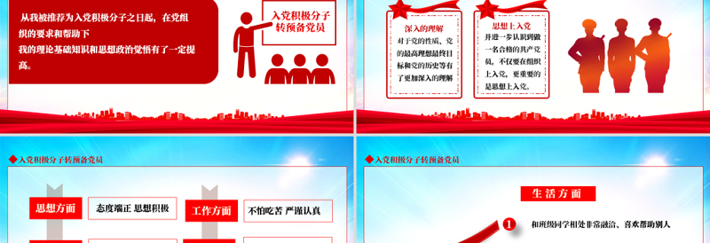 2025免费入党积极分子转预备党员PPT简约党建风入党积极分子转预备党员培训课件模板免费下载