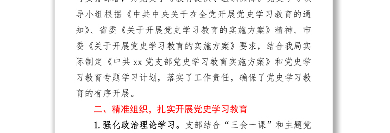 2025优质党支部党史学习教育推进情况总结报告免费下载