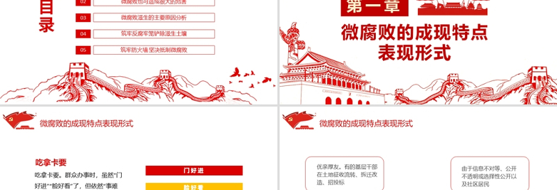 2025精品防治身边微腐败PPT红色简洁基层党组织党支部反复倡廉党风廉政建设微党课课件免费下载