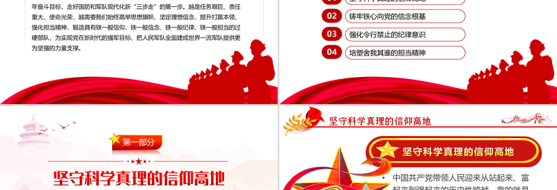 2025红色渐变把握锻造四铁过硬部队的实践要求PPT党建风庆祝建军95周年专题党课课件模板免费下载