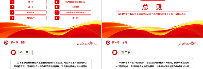 2025简洁大气中华人民共和国农村集体经济组织法PPT免费下载