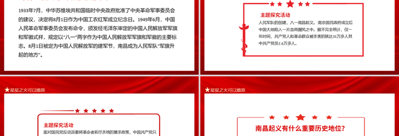 2025红色简洁星星之火可以燎原PPT南昌成为人民军队军旗升起的地方PPT模板免费下载