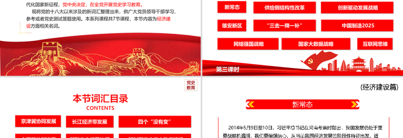 2025红色党建风十八大以来党员干部应知应会词汇PPT经济建设篇第三课时专题系列党课课件免费下载