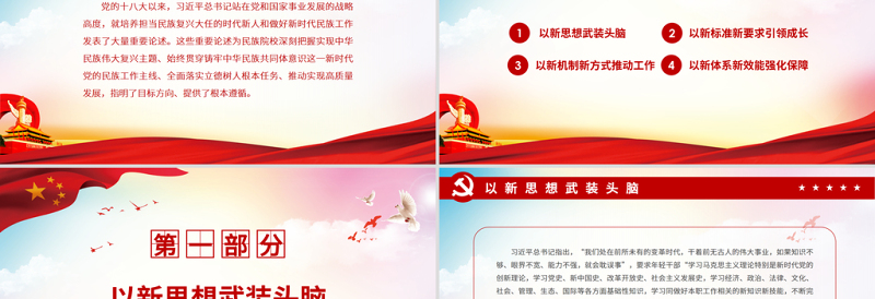 2025红色党建风把握主题主线培育时代新人PPT红色大气培养担当民族复兴大任的时代新人和做好新时代民族工作党课课件免费下载