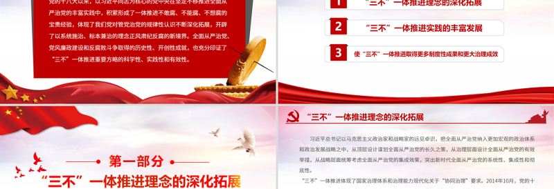 2025红色庄严深入贯彻新时代全面从严治党重要方略PPT红色精品学习习近平总书记关于“三不”一体化推进系列重要论述党课课件免费下载