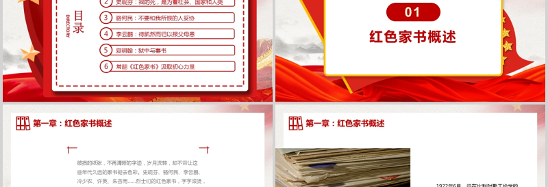 2025简约大气品读红色家书感悟理想信念PPT红色简洁要学习革命先烈不怕艰难困苦不畏牺牲的精神汲取奋进力量党员教育辅导党课免费下载