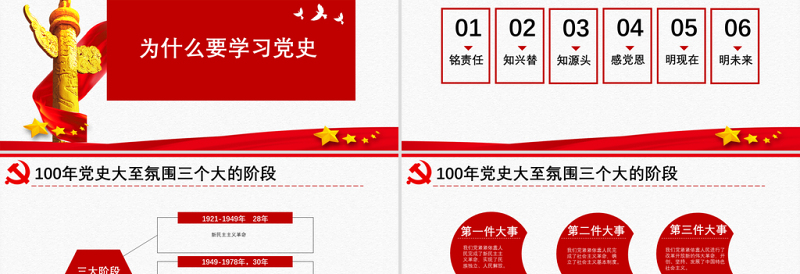 2025红色精美原创中国共产党党史建党100周年党课学习ppt-含讲稿免费下载