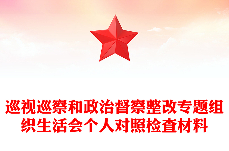 2025精选巡视巡察和政治督察整改专题组织生活会个人对照检查材料免费下载