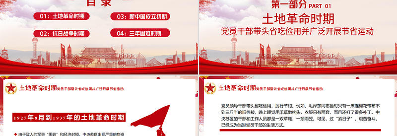 2025红色经典党在历史上是如何过“紧日子”的党课PPT模板免费下载
