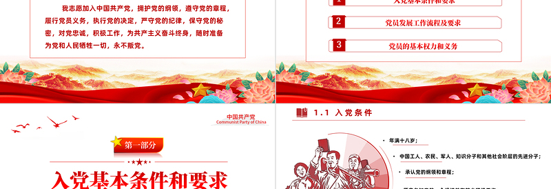 2025年免费党务知识之发展党员PPT大气实用党员发展工作全流程工作细则集中培训课件免费下载