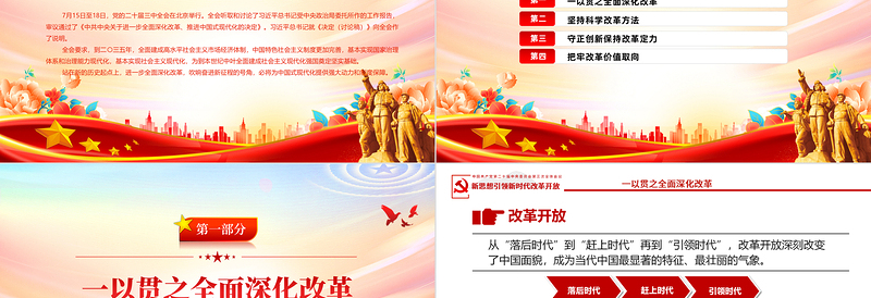 从党的二十届三中全会部署看进一步全面深化改革走向微党课PPT免费下载