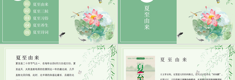 2025清新简洁最新传统节气之夏至PPT模板免费下载