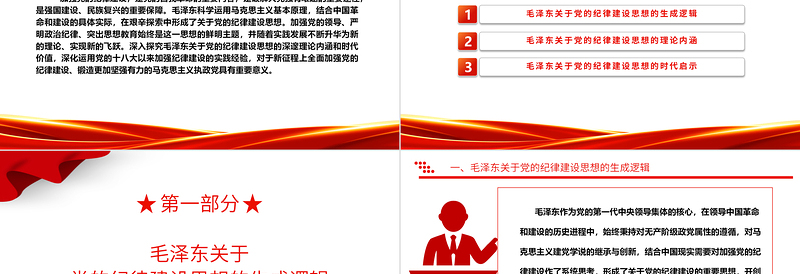 2025红色党政风深入领悟毛泽东党建思想理论内涵及时代价值ppt红色精美加强党的纪律建设党组织微党课免费下载