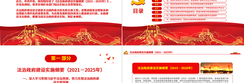 2021-2025年法治政府建设实施纲要PPT解读实施纲要专题党课课件免费下载