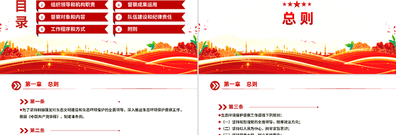 2025免费《生态环境保护督察工作条例》简洁风法律法规课件免费下载