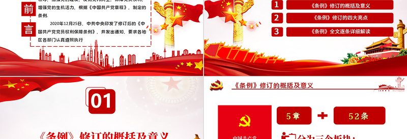 2025时尚大气中共中央印发《中国共产党党员权利保障条例》PPT目标含文档免费下载