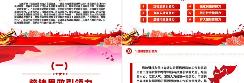 2025时尚大气风汇聚建成教育强国的磅礴力量PPT学习教育党课免费下载