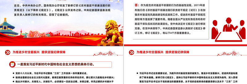 2025优质新修订的《农村基层干部廉洁履行职责规定》解读问答PPT课件免费下载