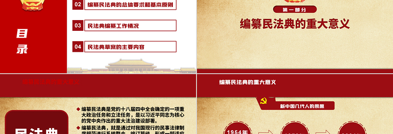 2025大气时尚中华人民共和国民法典草案解读党课PPT免费下载