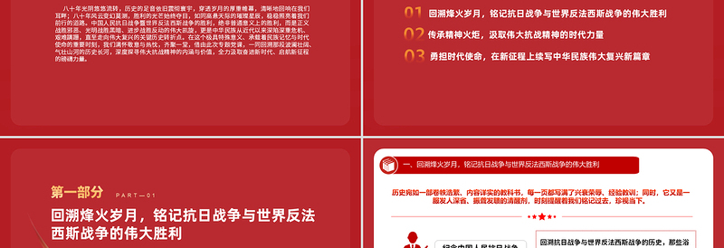1945-2025纪念中国人民抗日战争暨世界反法西斯战争胜利80周年PPT党课免费下载