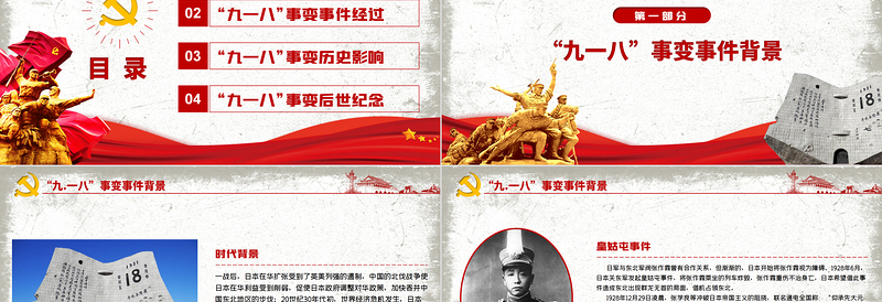 2025大气精美九一八事变90周年纪念日PPT红色铭记历史勿忘国耻珍爱和平爱国主义教育党课课件免费下载