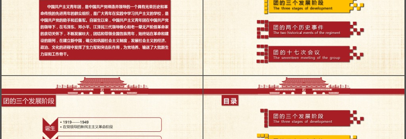 2025精美时尚五四青年节共青团光辉历史PPT模板免费下载