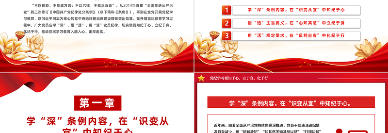 2025时尚大气党纪学习教育PPT红色大气要知于心立于身化于行党课课件免费下载