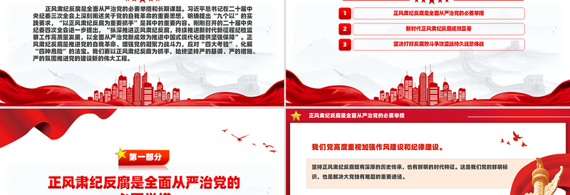 2025年正风肃纪反腐PPT推进党的自我革命微党课免费下载