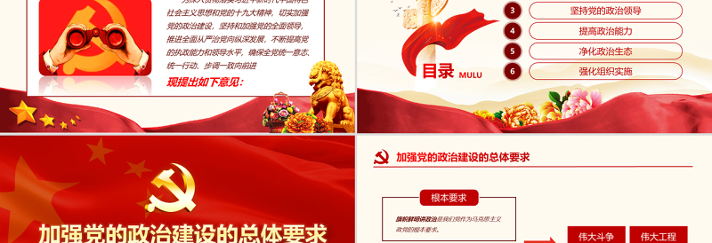 2025红色精美原创中共中央关于加强党的政治建设的意见学习PPT免费下载