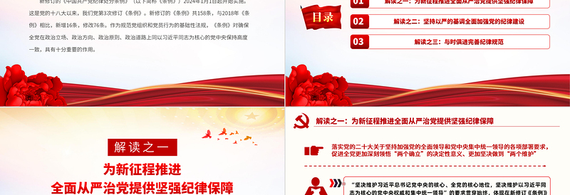 2025红色精美新修订的《中国共产党纪律处分条例》解读以严明纪律推进自我革命PPT免费下载