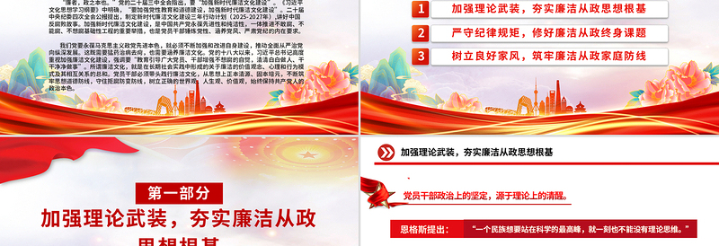 2025免费践行廉洁文化守住为政之本PPT廉洁文化建设微党课免费下载