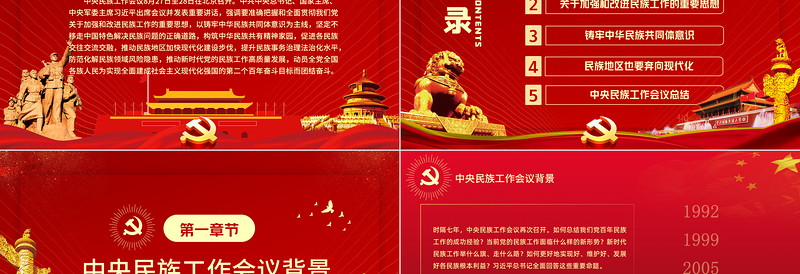 2025简洁大气让中华民族共同体牢不可破PPT红色庄严学习贯彻中央民族工作会议精神党课模板免费下载