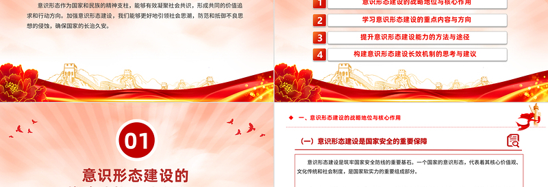 2025大气时尚加强意识形态建设确保国家的长治久安PPT免费下载