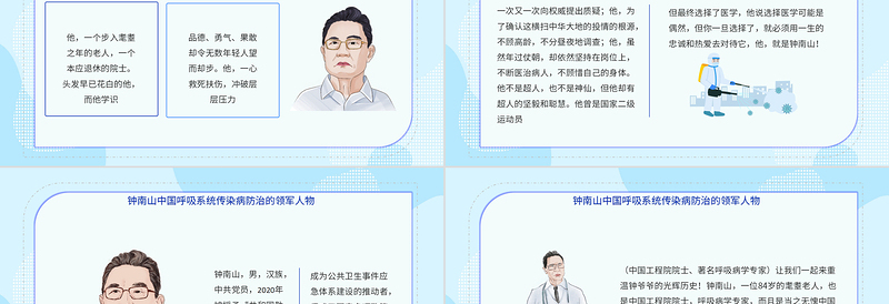 2025大气简洁致敬钟南山院士PPT简约精美中国呼吸系统传染病防治领军人物介绍课件模板免费下载