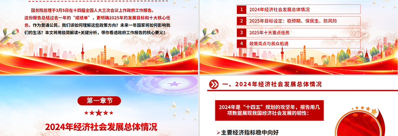 解读2025年政府工作报告PPT2025免费全国两会专题课件免费下载
