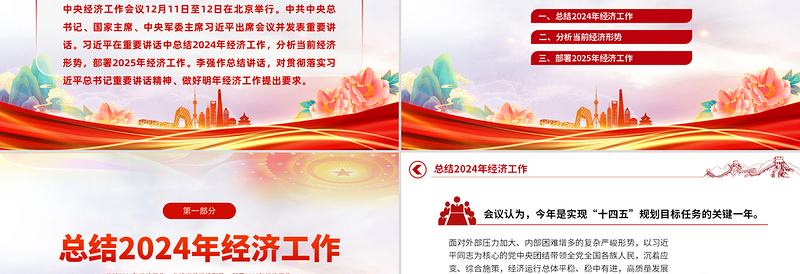 中央经济工作会议解读PPT大气华美总结2024年经济工作部署年经济工作课件免费下载