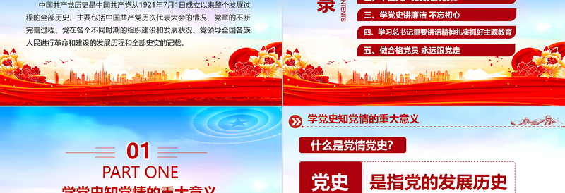 学党史知党情跟党走PPT建党102周年党史学习教育七一建党节专题党课课件免费下载