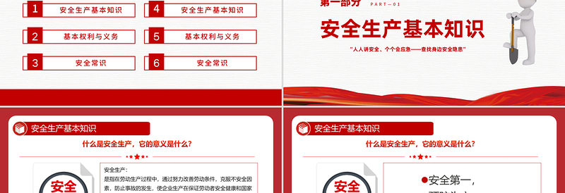 2025免费安全生产应急科普知识大全PPT红色精美全国安全生产月主题课件免费下载
