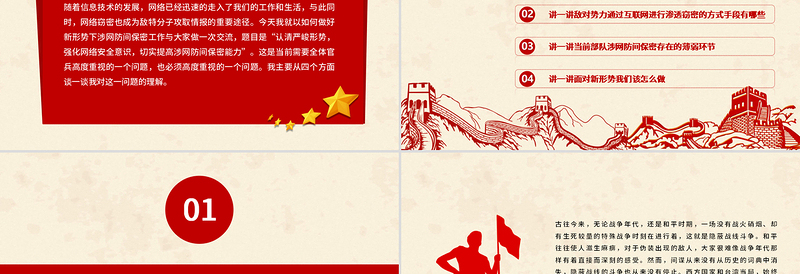 2025大气精美网络安全保密教育PPT认清严峻形势强化网络安全意识切实提高涉网防间保密能力部队党课课件免费下载