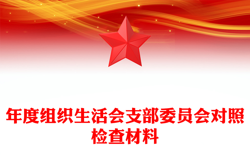 2025优秀年度组织生活会支部委员会对照检查材料免费下载