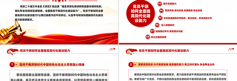 2025党员干部如何全面提高现代化建设能力PPT课件免费下载