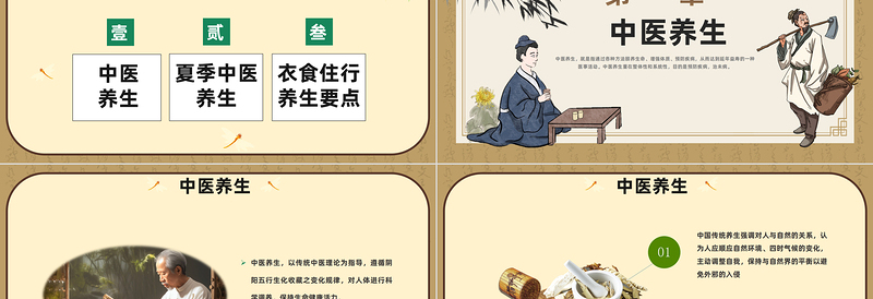 2025中医夏季养生PPT中国风夏季健康养生科普课件模板免费下载