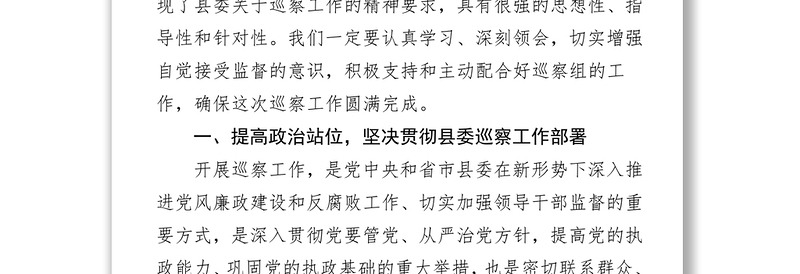 2025优质巡察动员会表态发言(县级局)免费下载