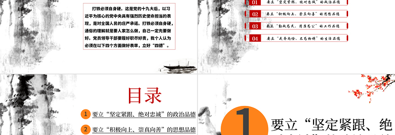 2025精美时尚白色大气简约廉政党建风政治品德党员领导干部要立好“四德”ppt含文档免费下载