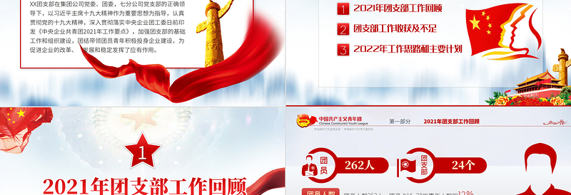 2025大气党政风团委团支部PPT共青团工作总结工作计划述职汇报模板免费下载
