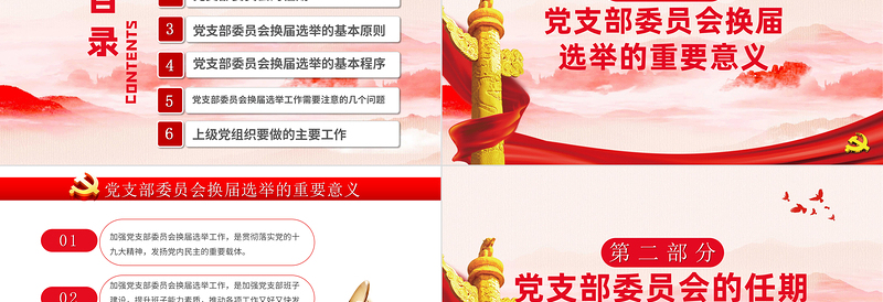 2025优质党支部换届选举工作流程PPT模板免费下载