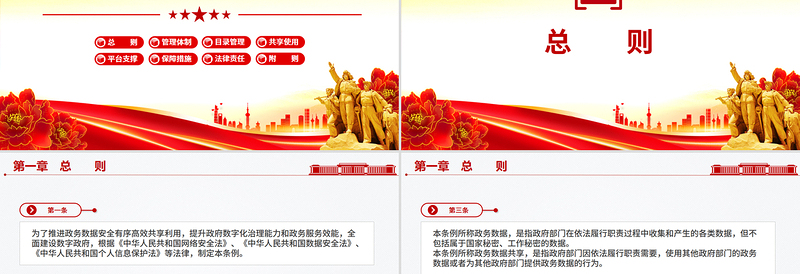 2025精美时尚《政务数据共享条例》PPT简洁大气法律法规课件免费下载