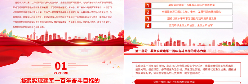 2025深入学习贯彻习近平强军思想全力以赴推进实现建军一百年奋斗目标PPT党建风认真学习《习近平著作选读》第一卷、第二卷专题党课课件免费下载